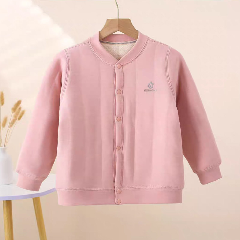 2026儿童校服神器棉袄粉色开衫加厚保暖男女童棉服加绒中小童外套