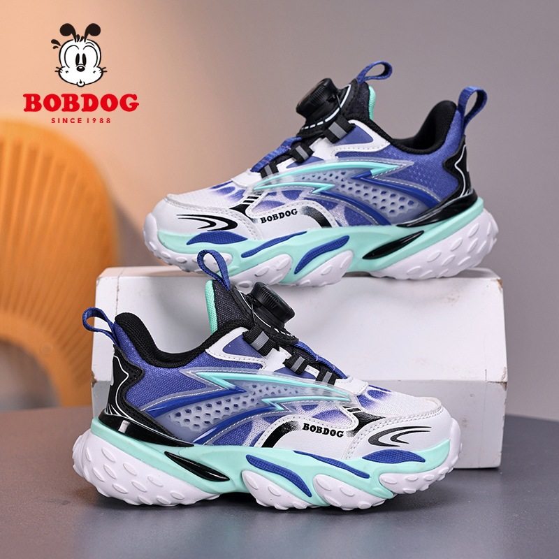 巴布豆男童鞋春秋款双网透气潮流运动鞋中大童男孩帅气老爹鞋跑鞋