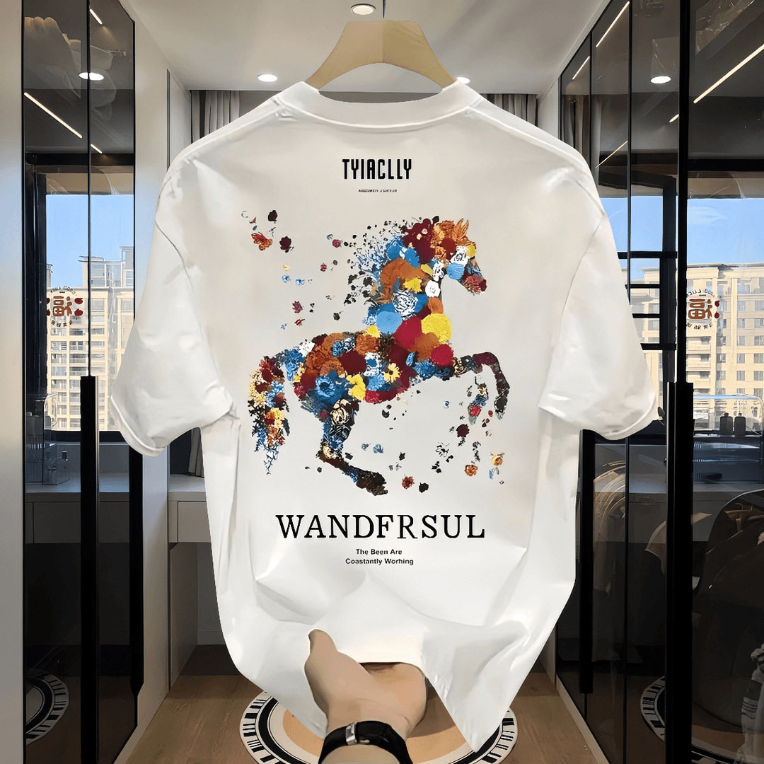 重磅潮牌纯棉印花男士短袖T恤2025新款夏季爆款潮流休闲圆领体恤,男装,T恤,淘宝优惠券,粉丝福利购,淘宝优惠卷