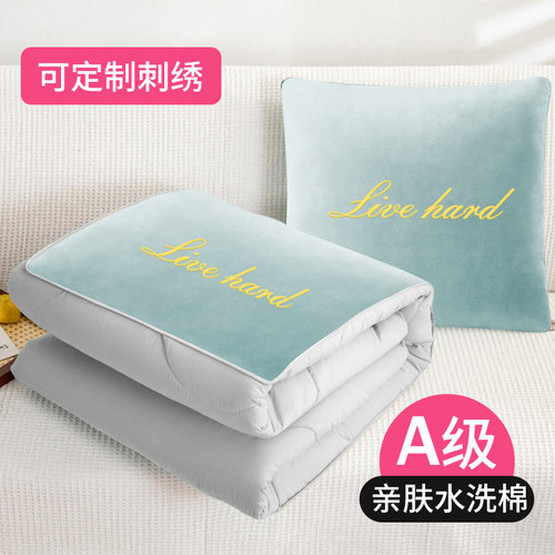 抱枕被子两用2024新款刺绣卡通可爱客厅午睡毯子办公室空调被靠枕