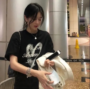 短袖t恤女宽松韩版ins潮2026春夏季新款中长款半袖上衣ins潮
