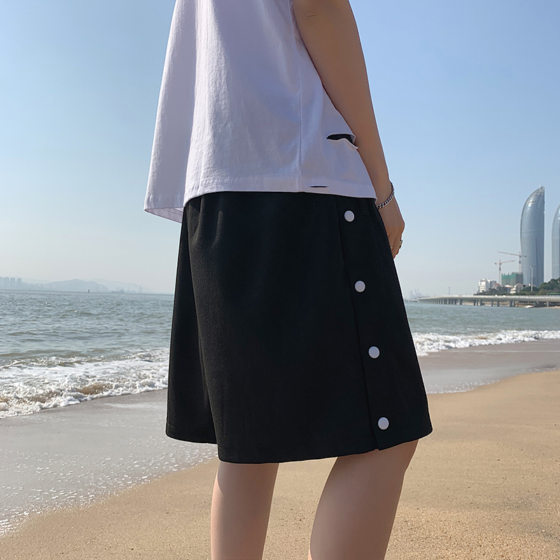 2021 summer thin full open breasted sports shorts men's Capris women's pants casual beach pants dk02p25