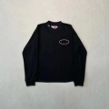 (Black Pink) Waffle Knit Long Sleeve Top