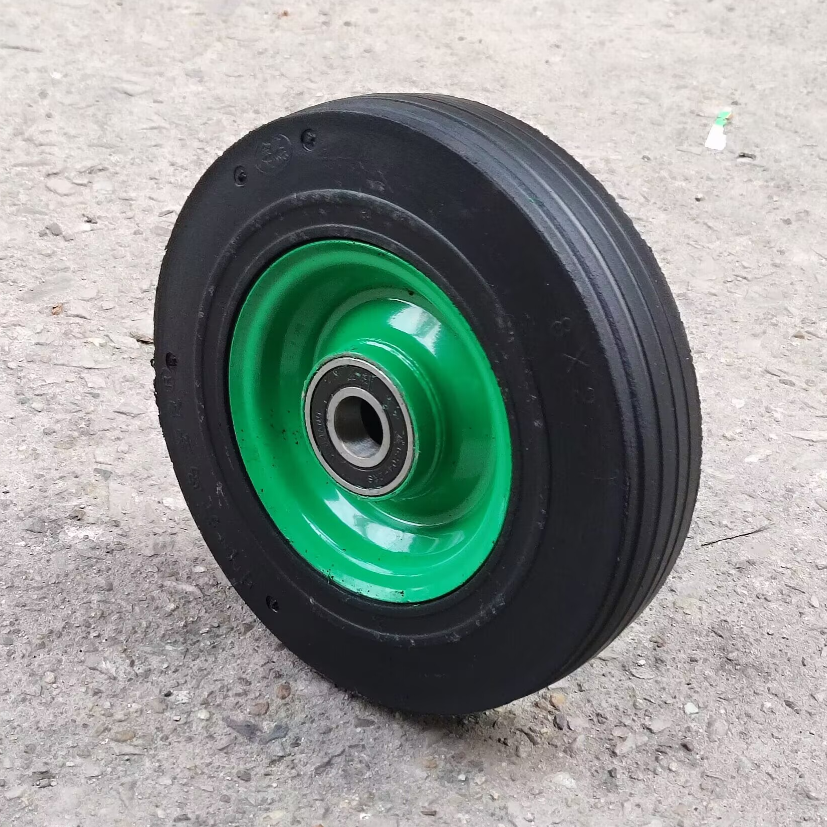 8寸20cm金良实心轮垃圾桶轮手推车带轴轮连轴静音轮万向轮定向轮