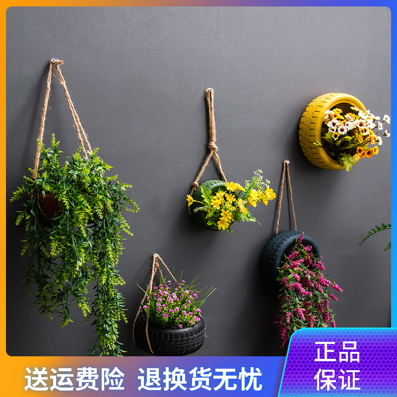 複古工業風輪胎花盆牆面裝飾品酒吧蛋糕店咖啡廳餐廳仿真綠植盆栽在類目 家居飾品, 壁飾中 - 來自Buy2taobao.com提供專業的淘寶代購服務