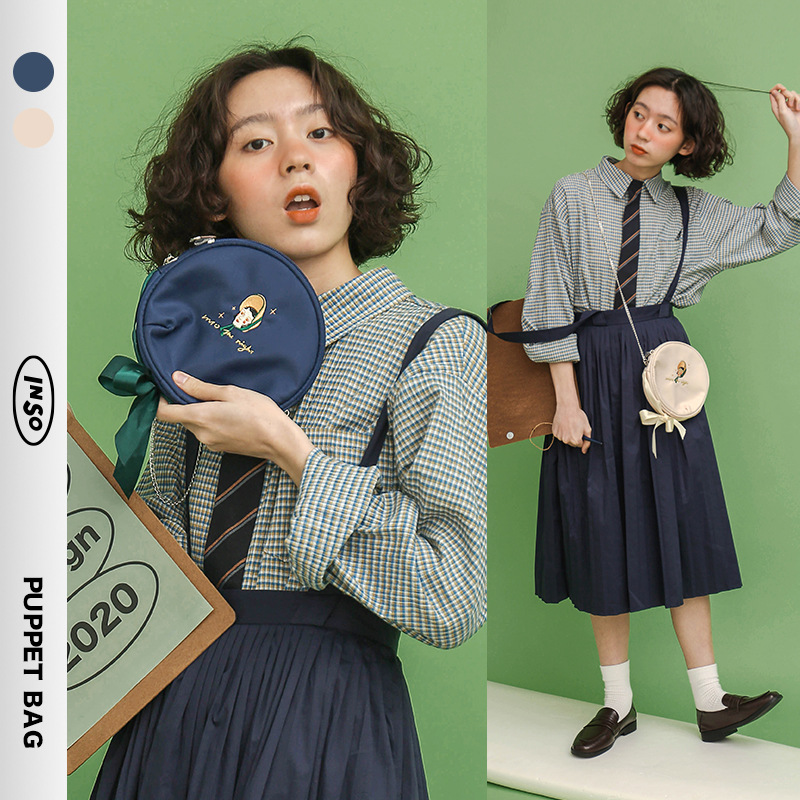 印树玩偶原创风链条圆形手拿包包