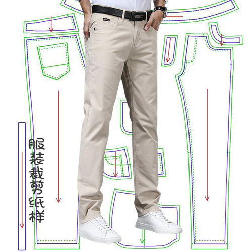 2022新款男士休闲长裤修身纸样