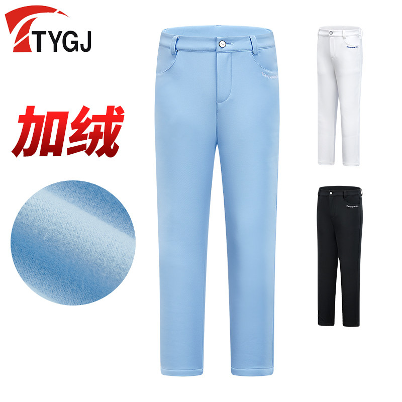 儿童高尔夫服装女童加绒保暖长裤中大童弹力松紧腰运动秋冬学生裤