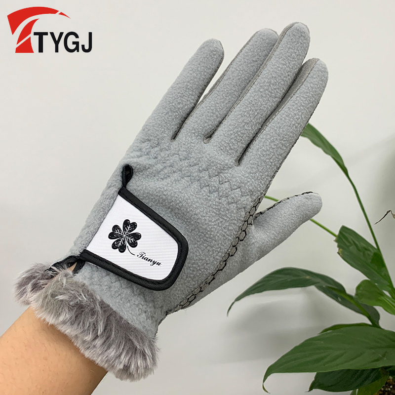 TTYGJ女士摇粒绒保暖防滑手套