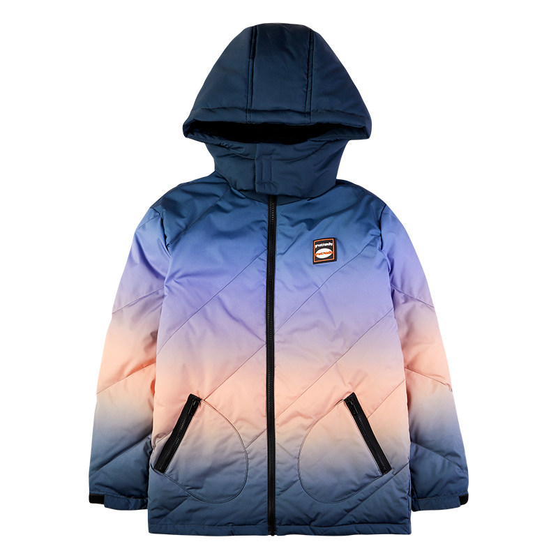 歌瑞家冬季新款男女大童羽绒服渐变风格白鸭绒乐友