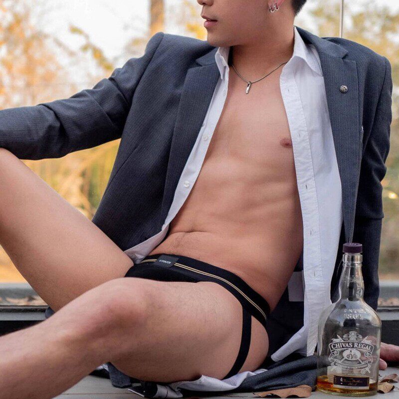 体育生丁字性感纯棉提臀透气情趣酒吧舞台低腰运动双丁内裤男gay0