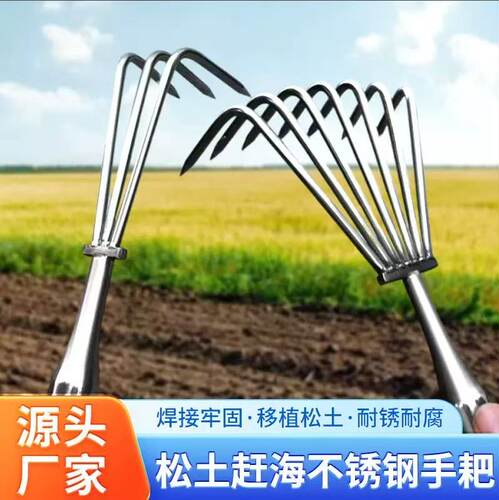 不锈钢赶海专用小耙子加粗不变形