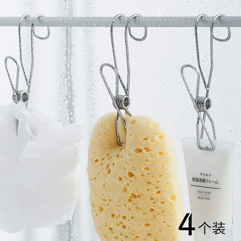 日本不锈钢长尾夹霜山可悬挂夹子