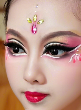 舞台妆闪钻眉心贴水钻儿童眼妆贴钻装饰脸上饰品花钿彩妆免胶水贴