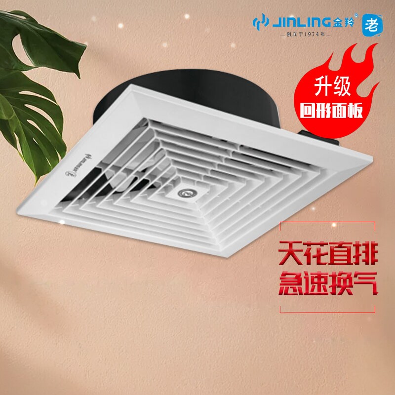 金羚排气扇8/10/12寸大天花直排式换气扇房间浴室吸顶式排风扇