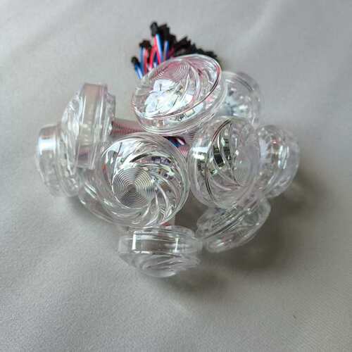 60mm透明镙旋纹矮脚全彩跑马灯 单色 七彩 全彩都有