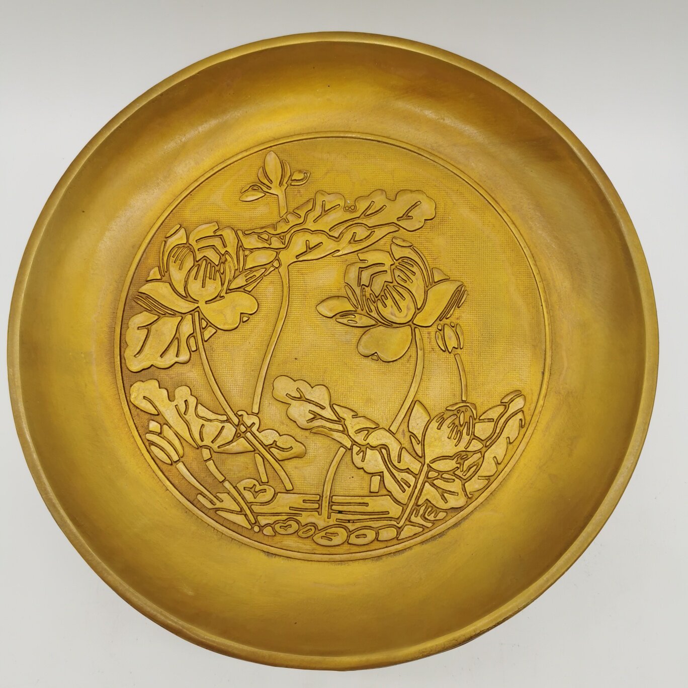 黄铜供果盘贡盘供佛果盘家用上供佛前供果果盘观音贡果盘莲花果盘