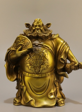 黄铜钟馗摆件浩然正气天师钟馗铜像书房客厅家用卧室摆放
