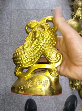 黄铜花生摆件一生如意花生摆件家居卧室开业摆件创意办公桌礼品