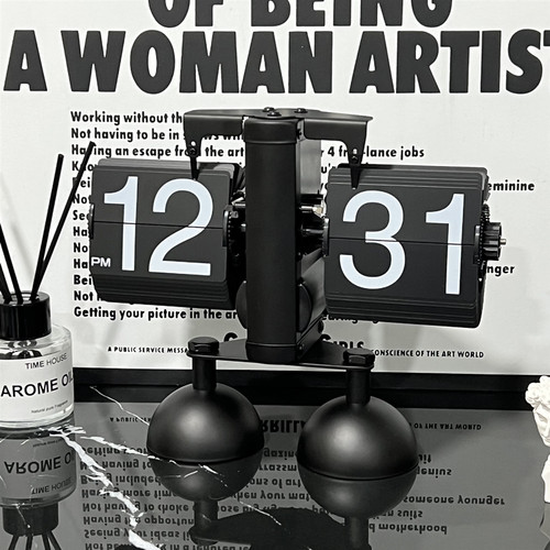 翻页时钟桌面座钟摆件