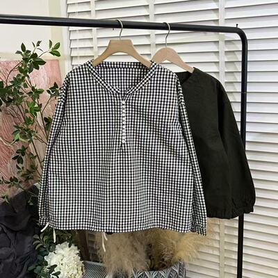 重磅加密套头长袖衬衫女