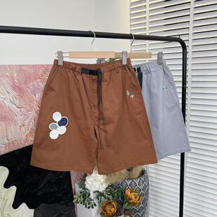 水洗棉高密「松紧腰刺绣百搭」短裤 女E5968
