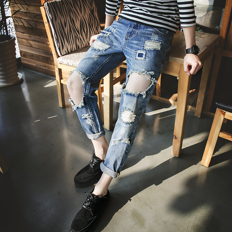 Jeans pour jeunesse Sarouel en coton pour printemps - Ref 1460982 Image 3