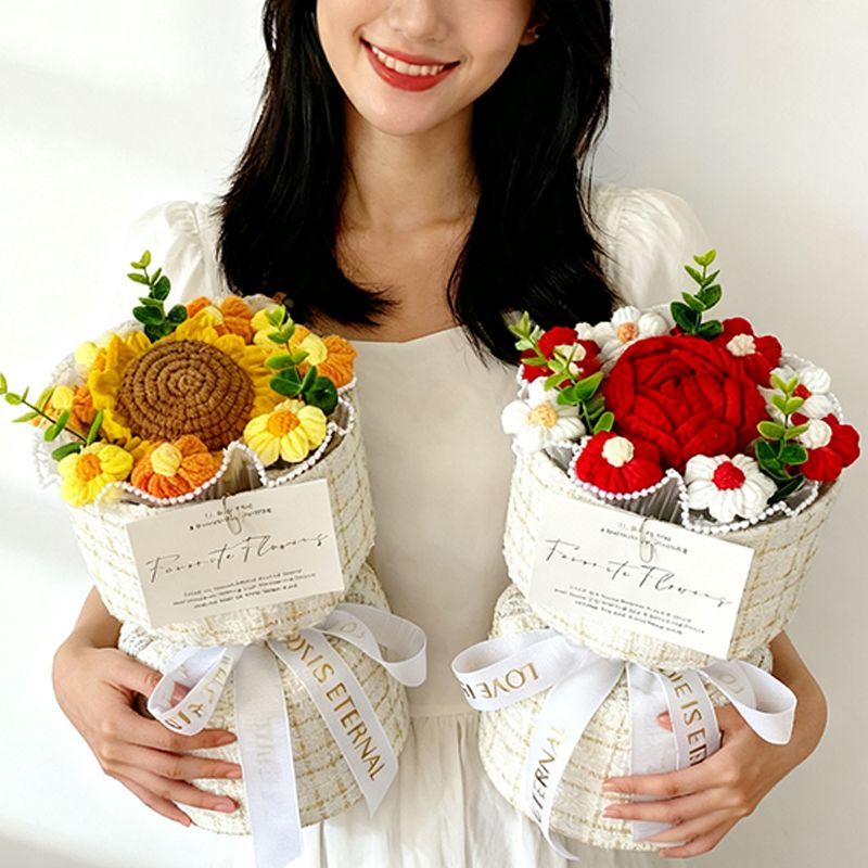 成品针织小香风花束生日礼物送妈妈送女朋友闺蜜圣诞情人节礼物