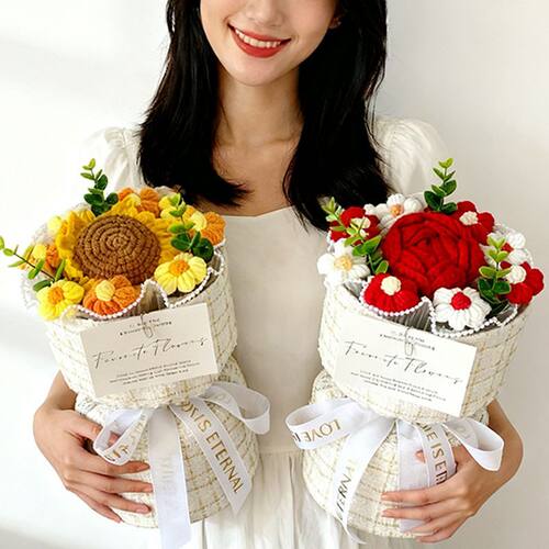 成品针织小香风花束生日礼物送妈妈送女朋友闺蜜圣诞情人节礼物