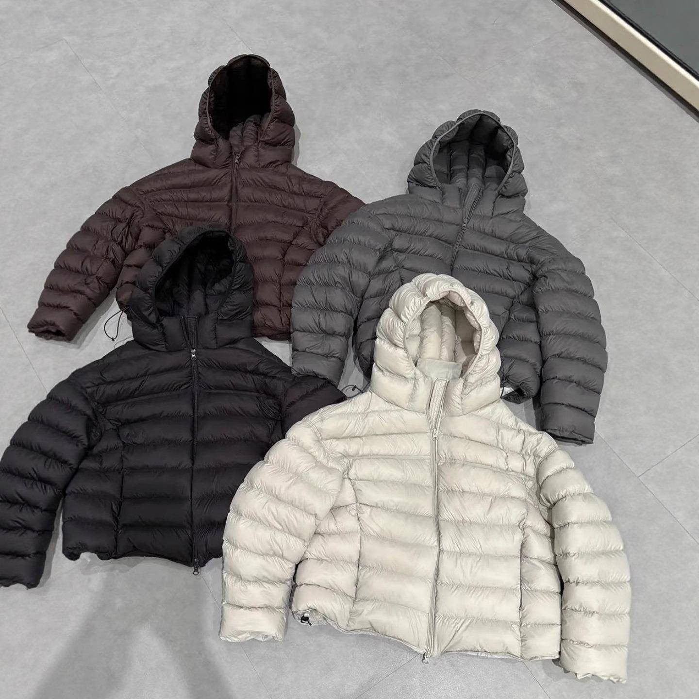 大头花25新款排骨泡芙羽绒服女短款连帽加绒显瘦排骨款90白鸭绒