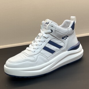 高邦小白鞋男款2025秋冬新款皮鞋高档休闲运动真皮透气潮款板鞋男