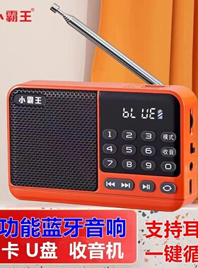 小霸王S52蓝牙播放器收音机多功能大音量老年插卡U盘迷你随身听