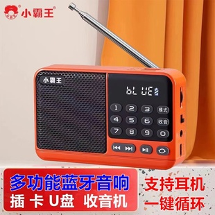 小霸王S52蓝牙播放器收音机多功能大音量老年插卡U盘迷你随身听