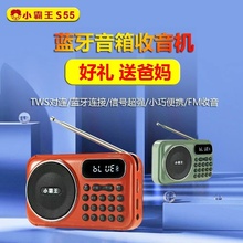 小霸王S55蓝牙收音机迷你老人小音响插卡U盘随身听定时关机播放器