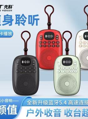 先科V15插卡蓝牙音箱MP3户外跑步收音机便携式迷你音乐机运动音响