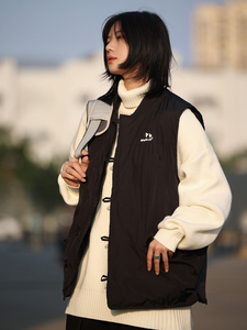 你初恋老王日系羽绒马甲男冬季潮牌宽松加厚保暖坎肩背心棉服外套