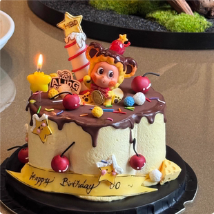 卡通可爱星星人蛋糕装 扮插件 饰摆件儿童男孩女孩生日甜品烘焙装