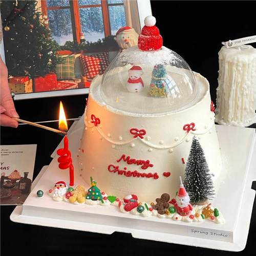 圣诞节蛋糕装饰插件圣诞老人雪人