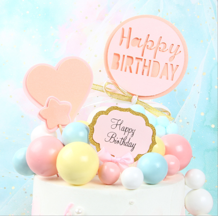 蛋糕装饰ins唯美粉嫩粉蓝白球球蛋糕装饰插件摆件烘焙装饰配件5只,节庆用品/礼品,节日装扮用品,淘宝优惠券,粉丝福利购,淘宝优惠卷