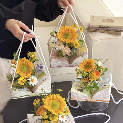 教师节书页生花书本手提花盒送老师创意礼物礼品纸盒包装盒