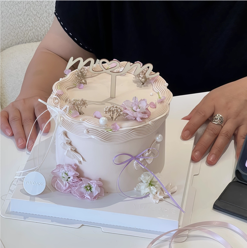 2026母亲节唯美简约蛋糕装饰木质mom蛋糕插件妈妈节日插牌摆件