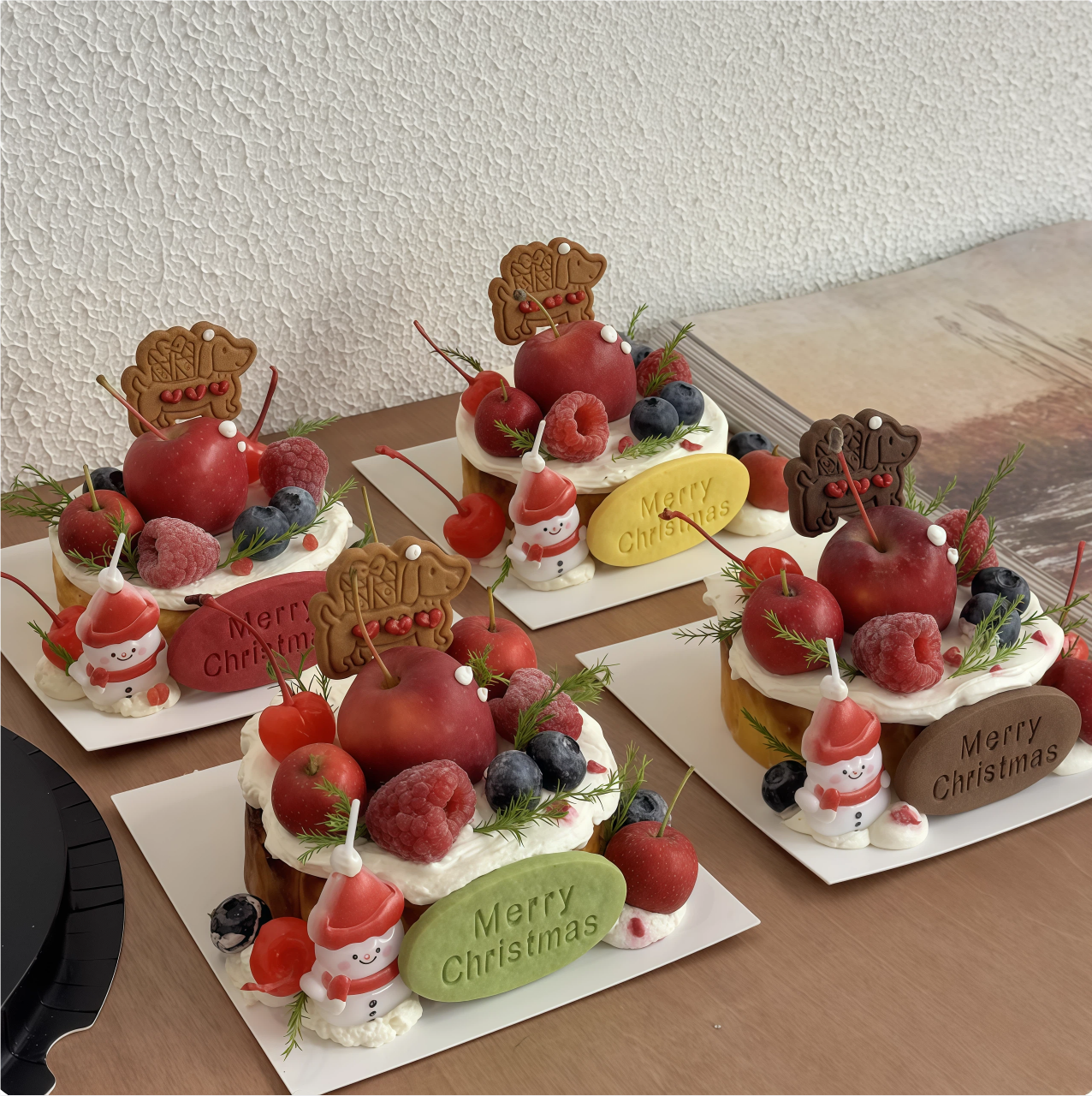 网红圣诞节平安果巴斯克蛋糕装饰腊肠小狗饼干圣诞节快乐字母模具