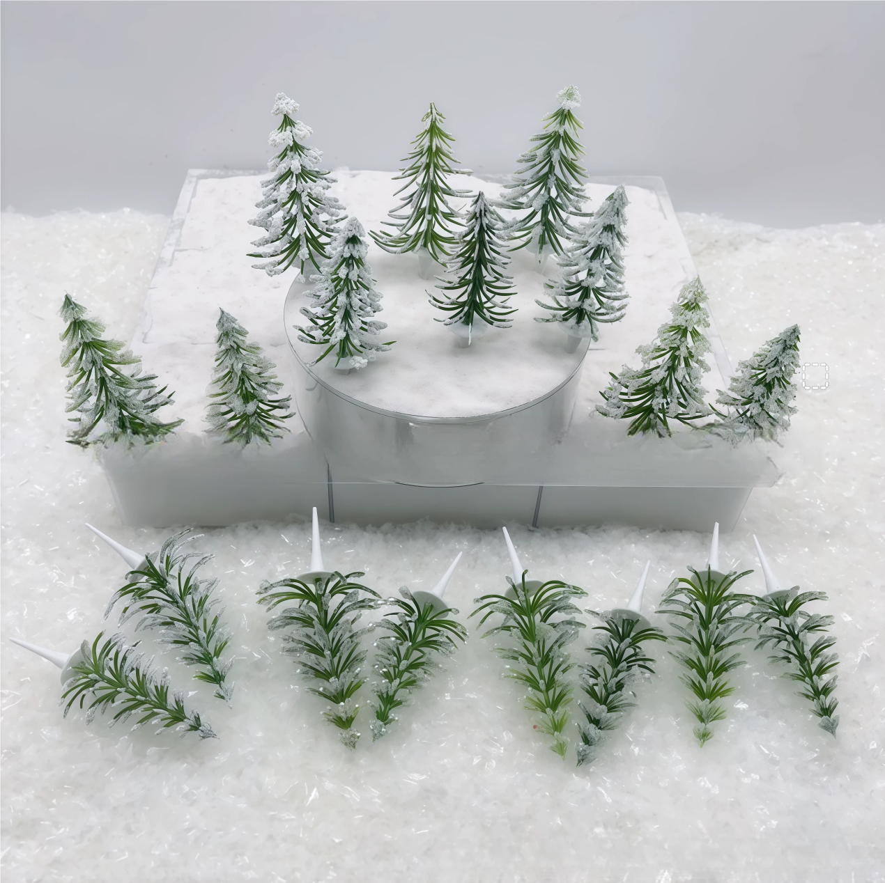 韩国ins圣诞节冬天雪天圣诞树飘雪雪松蛋糕装饰插件树脂雪人摆件