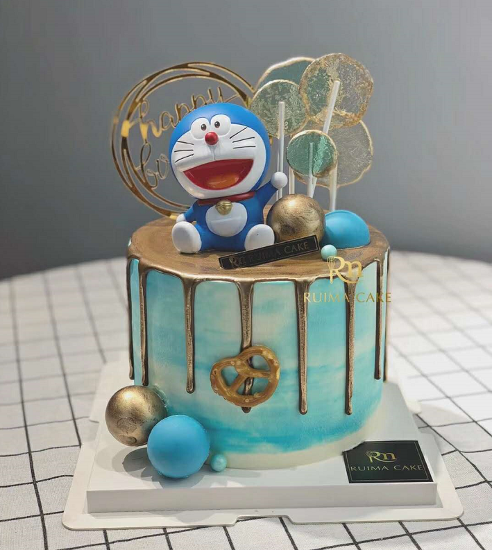 蓝胖子机器猫烘焙情景蛋糕装饰
