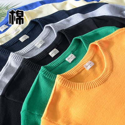 纯棉圆领针织衫毛衣男装全棉