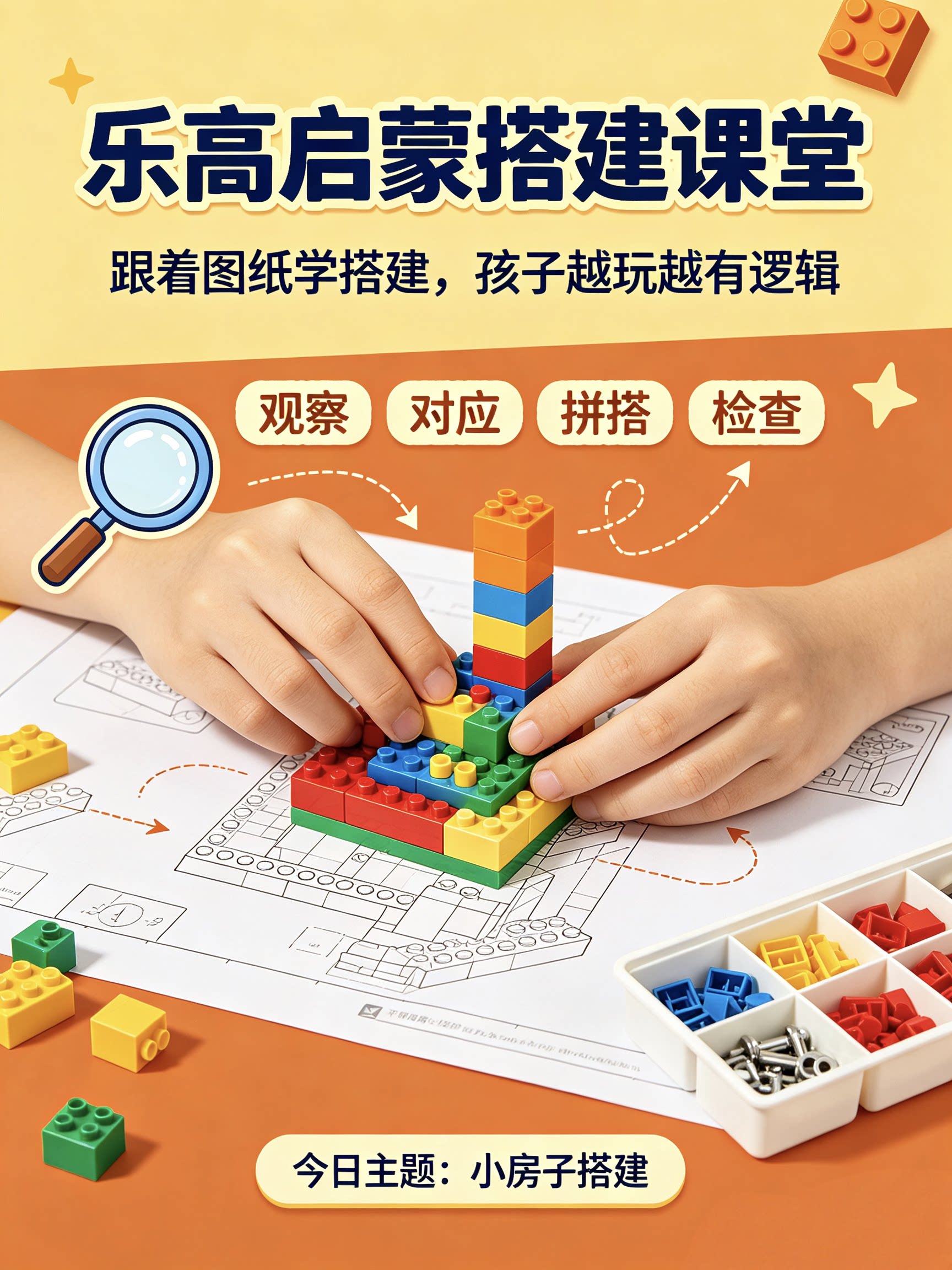 乐高启蒙搭建课堂视频+图纸设计素材/源文件