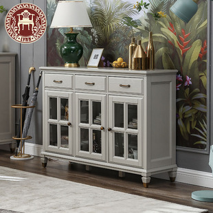 林恩美式实木餐边柜储物柜美式田园轻奢风客厅家具M02餐边柜