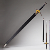 美剧巫师3狂猎白狼钢剑利维亚杰洛特西洋剑cos游戏装 备道具未开刃