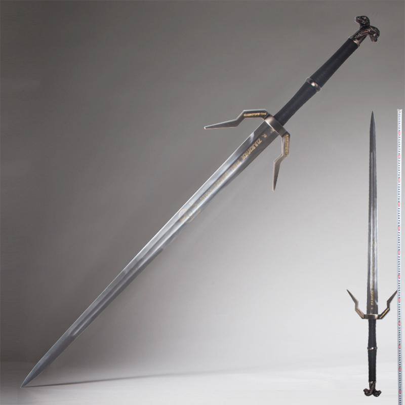 巫师3狂猎白狼钢剑银剑利维亚杰洛特西洋剑cos游戏装备道具未开刃-封面