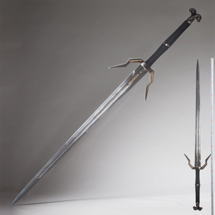 巫师3狂猎白狼钢剑银剑利维亚杰洛特西洋剑cos游戏装 备道具未开刃
